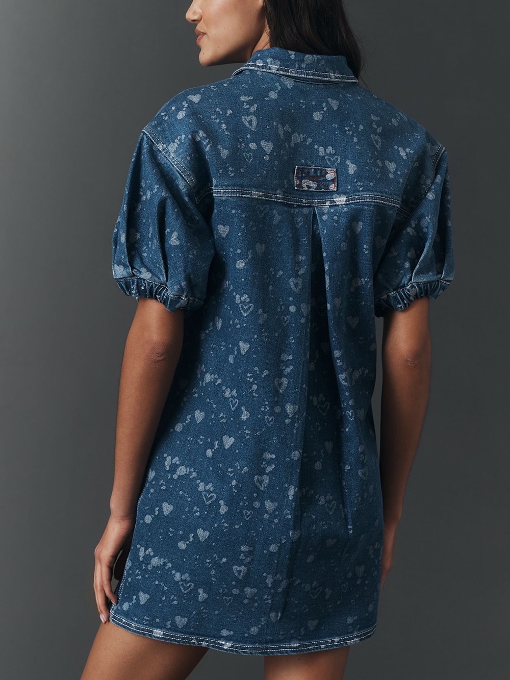 NWT Pilcro Anthropologie Buttondown Heart Denim Shift Dress Small S - Picture 2 of 5